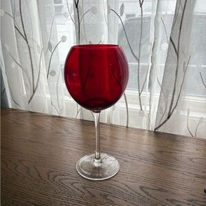 Red Stemmed Wine Glass